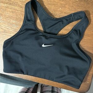 Nike Women's Black Sports Bra with White Logo